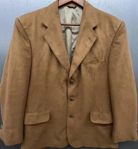 Vtg Norm Thompson Sport Coat 42S Brown Faux Suede Blazer Jacket Casual Work USA - Picture 1 of 14