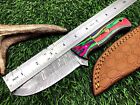 9'' Handmade Damascus Steel Hunting Skinner Knife W/Sheath -24929