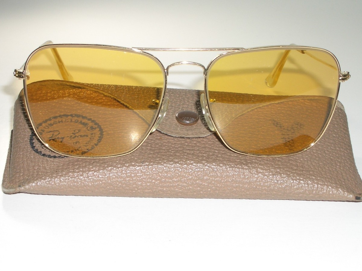 Ray-Ban AmberMatic サングラス AVIATOR CRAFT Sunglasses in Light Brown and Yellow