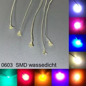 cableado 0603 micro SMD LEDs impermeable todos los colores alambre de laca de cobre mini LED - Imagen 1 de 5