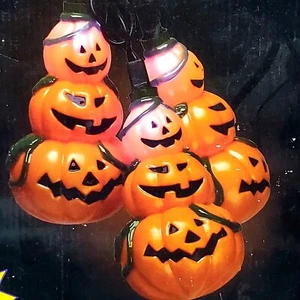 JOL Pumpkin Stacks 10 Piece Light String Pumpkin Hollow Halloween Blow Mold 1998 - Picture 1 of 10