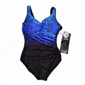 Miraclesuit Mediterra It's A Wrap One Piece Badeanzug blaugrün Größe US 14 - Bild 1 von 4