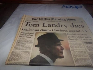Lot 3 Vintage Dallas Morning News Dallas Cowboys Tom Landry Dies Drew Pearson - Picture 1 of 18