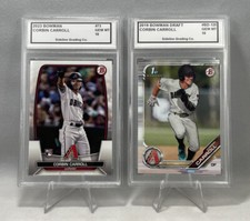 Corbin Carroll Rookie Set Graded 10 Gem Mint 2023 Topps & 2019 Bowman 1st Draft