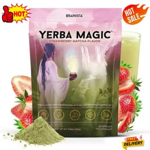 Yerba Magic | Yerba Mate Instant Tea Powder | Strawberry | 30 Servings NE W C3H6 - Picture 1 of 14