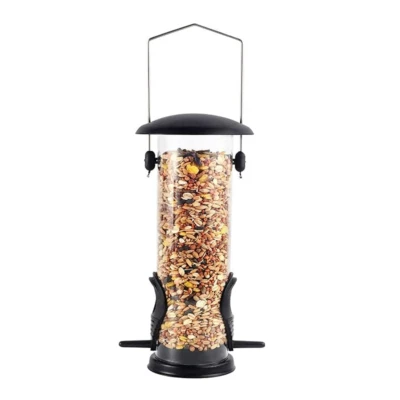 KINGFISHER Metall Vogel Samen Futterstation Premium Edelstahl Hängend Fütterung Rohr 23cm