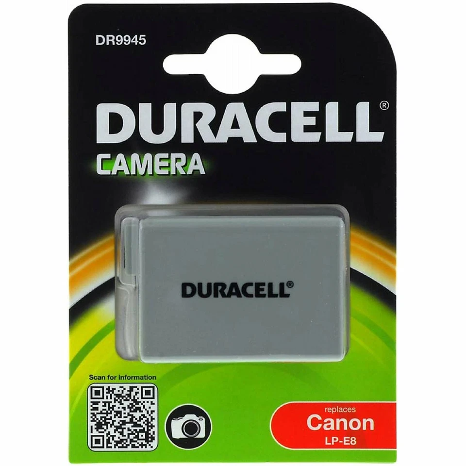 Duracell Akku für Canon EOS 600D 7,4V 1020mAh/7,5Wh Li-Ion Schwarz