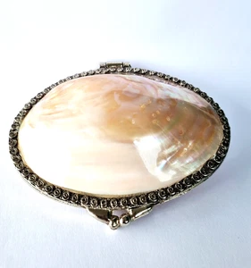 5" Shell Mother Of Pearl Clutch Bag Purse Dinner Party White Small Lady Vtg Gift - Picture 1 of 17