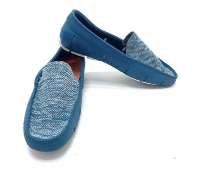 Mocasines venecianos a rayas para nadar zapato de barco mocasín de agua para hombre sin cordones talla 9 azul Foto 1 de 4