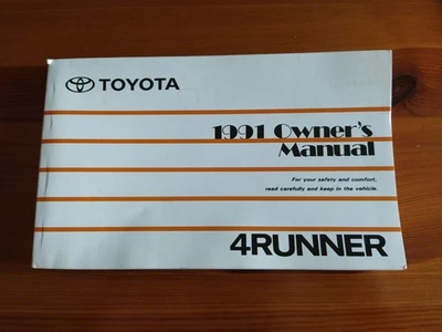 Manuale Libretto Uso e Manutenzione Owner's Manual Toyota 4Runner 1991 - Immagine 1 di 3