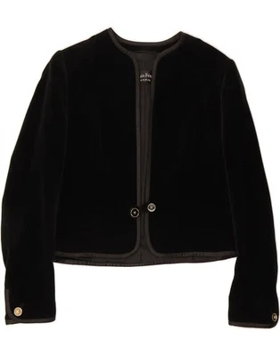 LOUIS FERAUD Womens Velvet Blazer Jacket IT 42 Medium Black Classic CT18 - Image 1 of 3