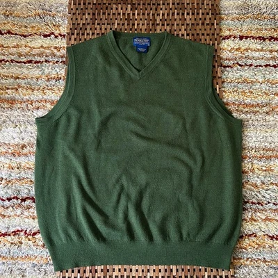 Pendleton 100% Merino Wool Pullover Sweater V Neck Forest Green Men's Size XL - Image 1 of 3