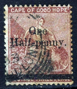 CAPE OF GOOD HOPE  1882 One Half-Penny Surcharge on 3d. Wmk Crown CA SG 47 VFU - Picture 1 of 2