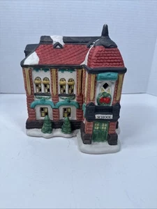 Hand Painted Ceramic Christmas Village School House "White Christmas" - Picture 1 of 8