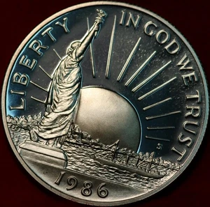 Uncirculated Proof 1986-S Statue of Liberty Clad Comm Half Dollar - Picture 1 of 2