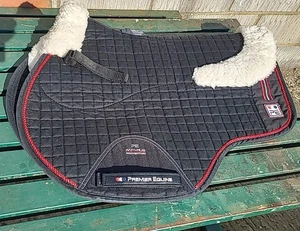 Premier Equine Wool ½ Lined Saddlecloth GP, Full Size, Black,(ref 338G) - Picture 1 of 9