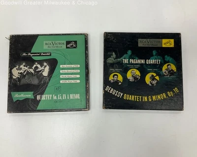 RCA Victor Green Black Vinyl Paganini Quartet Beethoven Debussy Records Box Set - Image 1 of 4