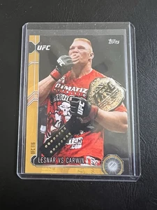 2015 Topps UFC Chronicles Brock Lesnar vs Shane Carwin Gold Parallel 55/88 - Picture 1 of 2