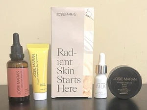 Josie Maran Radiant Skin Starts Here 4 Piece - Oil, Body Butter, Milk, Cleanser - Picture 1 of 19