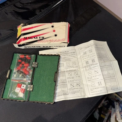 Vintage Travel Pocket Magnetic Backgammon Complete instruction 1970’s - Image 1 of 4