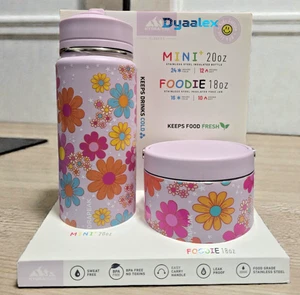Hydrapeak Kid’s Edition 20oz Flasche & 18oz Foodie Regenbögen und Blumen Set — Neu - Bild 1 von 2