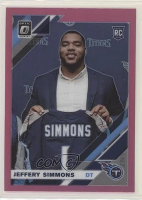 2019 Panini Donruss Optic Rookies Pink Prizm Jeffery Simmons #108 Rookie RC - Image 1 of 2