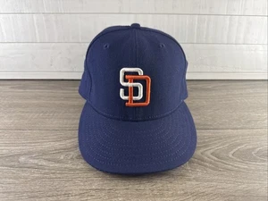 Vintage San Diego Padres Hat Cap Mens 7 1/2 Blue New Era USA MLB Small Blemish - Picture 1 of 8