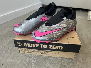 Nike Jr Zoom GS Size 1.5y Mercurial Superfly 9 Academy XXV FG/MG Silver - Picture 1 of 10