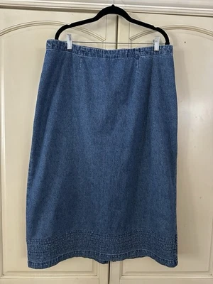 Falda midi de mezclilla azul para mujer CJ Banks talla 16W 100 % algodón Foto 1 de 4