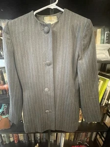 Givenchy Grey Pinstripe Wool Jacket Size 36 Women's - Picture 1 of 9