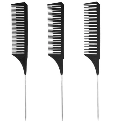 3 Pcs Highlighting Combs Professional Hair Dye Comb Weaving Combs with Long Tail - Image 1 of 4