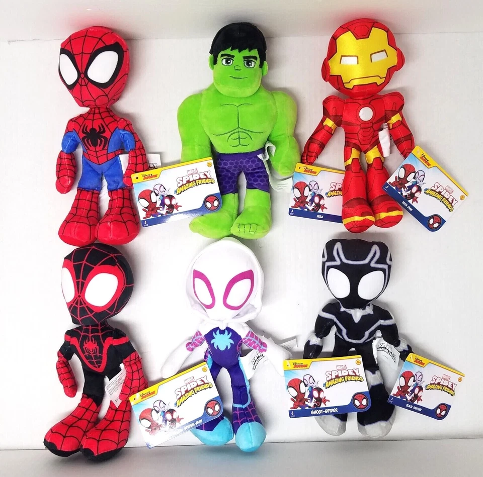 Plush Spidey and His Amazing Friends Ghost Spider Miles Hulk Iron Man +  CHOOSE - Image 1 of 1