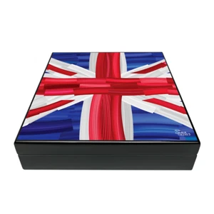 Humidor Supreme 20-ct Small Cigar Humidor Wood Box, United Kingdom flag Design - Picture 1 of 4