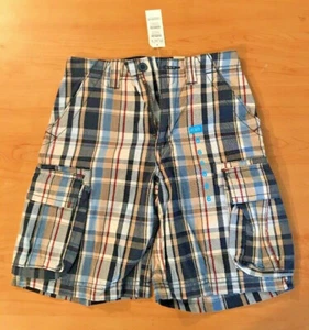 Pantalones cortos de carga CHILDRENS PLACE niños azules/caqui multicolor a cuadros* 6 nuevos con etiquetas - Imagen 1 de 11
