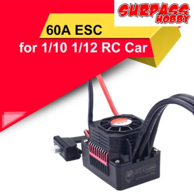 SURPASS HOBBY 60A ESC Electric Speed control Waterproof  1/10 1/12 RC Car Motor - Image 1 of 4