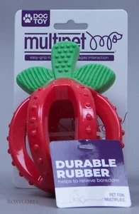 Multipet 5" Harvesters Red Apple Rubber Ball Bounce Roll Float Fetch Dog Toy NWT - Picture 1 of 2