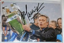 AUTOGRAFO JOSÉ MOURINHO FC INTER FOTO CHAMPIONS LEAGUE 2010 MADRID HAND SIGNED