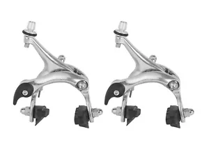 Road Bike Brake Caliper Set - Front & Rear - Silver - 38-50mm Drop - Picture 1 of 2