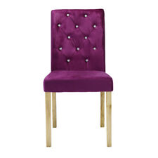 Paris Purple Velvet Fabric Chair with Diamante Detail (Pack of 2)