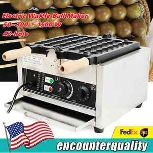 Máquina para hornear bolas de gofres eléctrica antiadherente comercial de 42 agujeros - Imagen 1 de 12