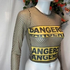 Dangerous Attitude Mesh Long Sleeve Top Size Small - Picture 1 of 8