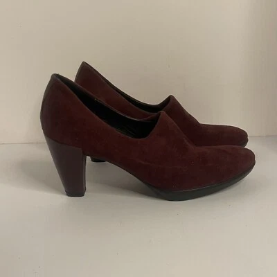 Tacones sin cordones Ecco diseño danés borgoña/vino UE 37 EE. UU. 6-6,5 Foto 1 de 4