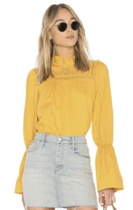 Free people Boho another eternity top manga campana cuello alto ojal XS caléndula - Imagen 1 de 13