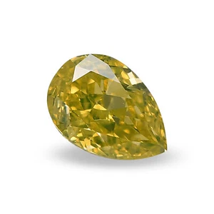 0.30 Ct Natural Fancy Intense Color Yellow Diamond Pear VS2 GIA Certified Rare - Picture 1 of 7