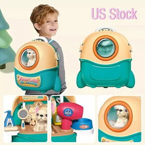 Pet Dog Care Play Set Doctor Kit for Kids Gifts 16 Pcs Pretend Vet Grooming Toys - Picture 1 of 9