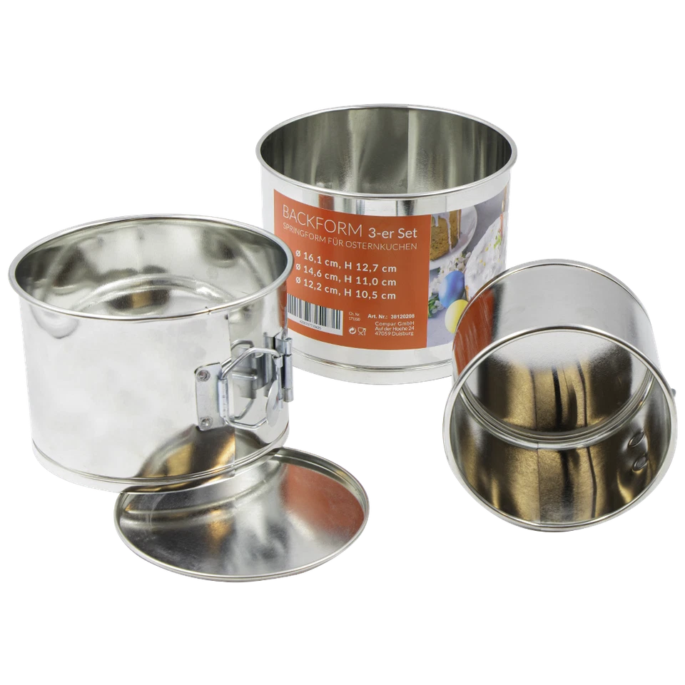 Springform Backform 3-er Set  für Osterkuchen Kulitsch формы для выпечки паски - Bild 1 von 1