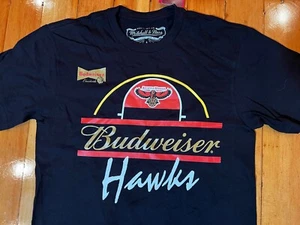 Atlanta Hawks Mitchell & Ness T Shirt Sz Small Budweiser Collab NBA Tee - Picture 1 of 6