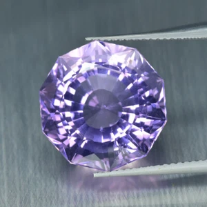 13.84Ct Fancy Round Cut_ Excellent 100% Natural Lavender Amethyst _ Brazil - Picture 1 of 1