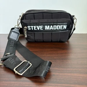 Steve Madden Puffer Crossbody Handbag Black/White - Picture 1 of 8