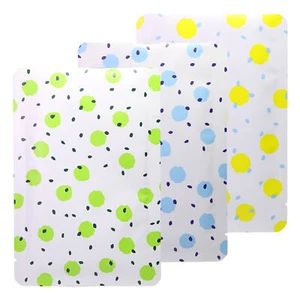 100 Matte White with Color Print Design Smell Proof Aluminum Open Fill Bags - Picture 1 of 10